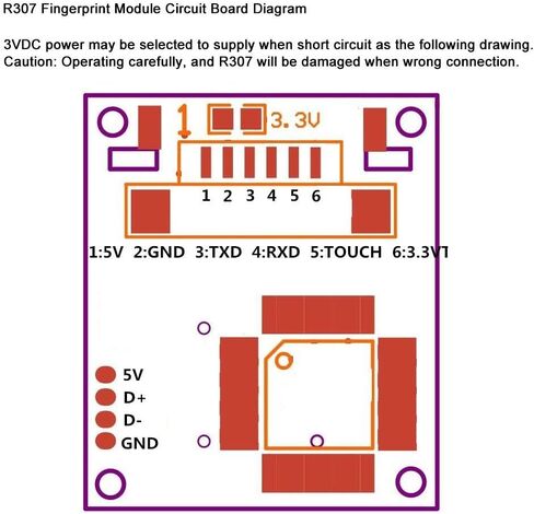 R307 Fingerprint Reader Module,Optical Fingerprint Module Reader Sensor Access Control Attendance Recognition Device in Saudi Arabia