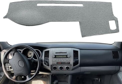 حصيرة غطاء داش مناسبة خصيصًا لسيارة Toyota Tacoma 1998 1999 2000 2001 2002 2003 2004، غطاء لوحة القيادة واقي السجاد (أسود) F83 in Kuwait