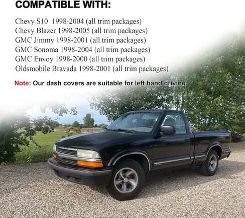 Dash Cover Custom Fit for 1998-2005 Chevy Chevrolet S10 Blazer/GMC Jimmy Sonoma Envoy/Olds Oldsmobile Bravada,Dashboard Cover Mat Carpet Pad(Black) Y39 in Saudi Arabia