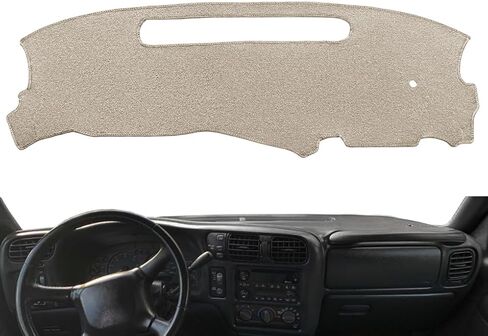 غطاء لوحة القيادة مناسب لسيارة 1998-2005 Chevy شيفروليه S10 Blazer/GMC Jimmy Sonoma Envoy/Olds Oldsmobile Bravada، غطاء لوحة القيادة وسادة السجاد (أسود) Y39 in Kuwait