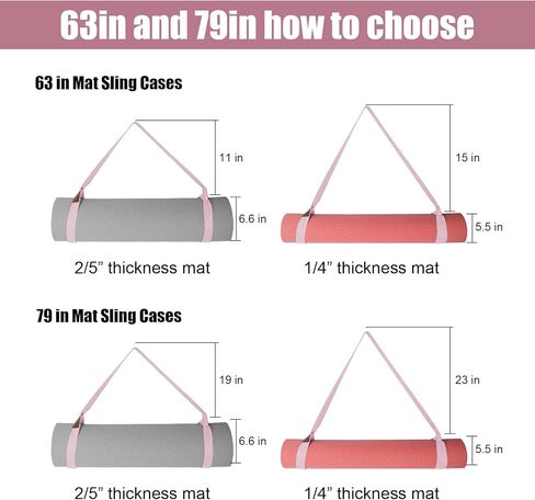 حزام سجادة اليوجا من HiinHerse، حامل سجادة اليوجا، أشرطة حامل سجادة اليوجا وبساط التمرين (63 بوصة، مسحوق مطاطي) in Kuwait