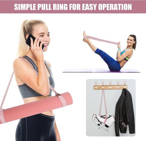 حزام سجادة اليوجا من HiinHerse، حامل سجادة اليوجا، أشرطة حامل سجادة اليوجا وبساط التمرين (63 بوصة، مسحوق مطاطي) in Kuwait