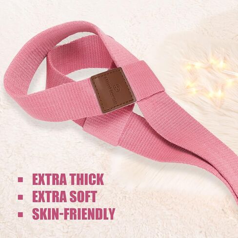 حزام بساط اليوجا، حامل بساط اليوجا، أشرطة حامل بساط اليوجا وبساط التمرين (63 بوصة، مسحوق البطيخ) in Kuwait