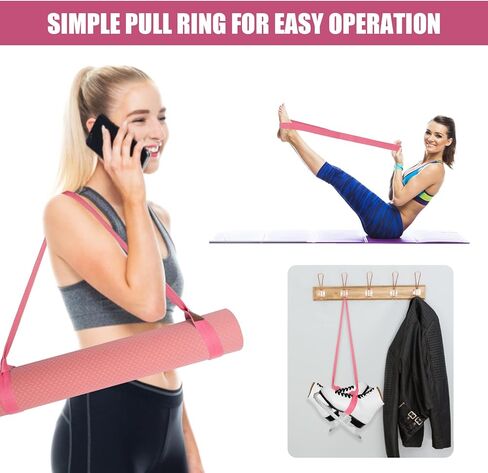 حزام بساط اليوجا، حامل بساط اليوجا، أشرطة حامل بساط اليوجا وبساط التمرين (63 بوصة، مسحوق البطيخ) in Kuwait