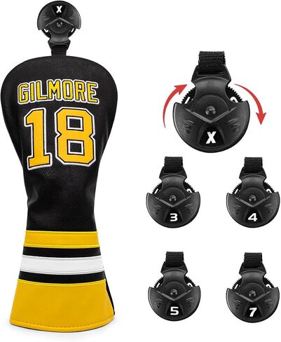 Golf Headcovers Golf Club Head Covers Sports Style Number 18 Premium Leather Driver Fairway(FW) Wood Hybrid(UT) with Number Tags, Golf Blade Mallet Putter Cover in Saudi Arabia