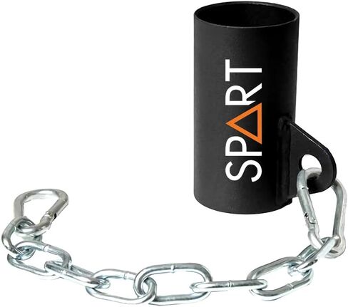 SPART T-Bar Row Platform with Chain - Eyelet Landmine Attachment Fits 2" Olympic Bar Full 360° Swivel Ideal for Bent Over Exercises Targets Back Shoulder and Core Muscles T Bar Row Handle for Barbell in Kuwait