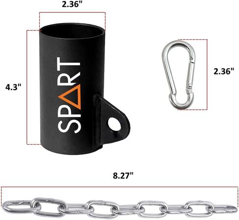 SPART T-Bar Row Platform with Chain - Eyelet Landmine Attachment Fits 2" Olympic Bar Full 360° Swivel Ideal for Bent Over Exercises Targets Back Shoulder and Core Muscles T Bar Row Handle for Barbell in Kuwait