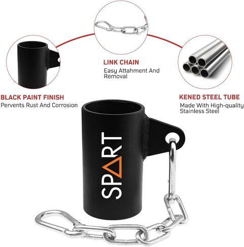 SPART T-Bar Row Platform with Chain - Eyelet Landmine Attachment Fits 2" Olympic Bar Full 360° Swivel Ideal for Bent Over Exercises Targets Back Shoulder and Core Muscles T Bar Row Handle for Barbell in Kuwait
