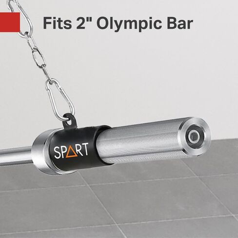 SPART T-Bar Row Platform with Chain - Eyelet Landmine Attachment Fits 2" Olympic Bar Full 360° Swivel Ideal for Bent Over Exercises Targets Back Shoulder and Core Muscles T Bar Row Handle for Barbell in Kuwait