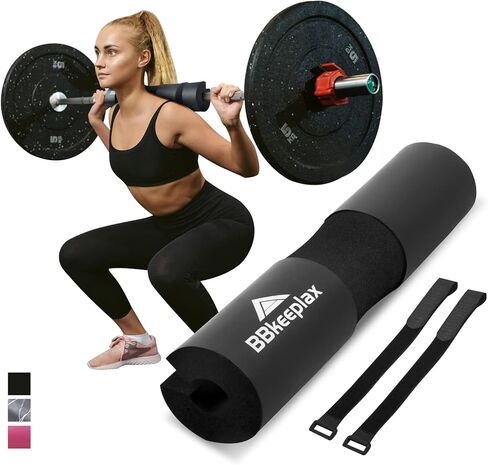 Barbell Pad Foam Squat Bar Pad Hip Thrust Pad with Safety Straps for Squats, Lunges and Weight Lifting Provides Cushion to Neck and Shoulders While Training, Barbell Cushion Pad for Standard & Olympic Bars in Saudi Arabia