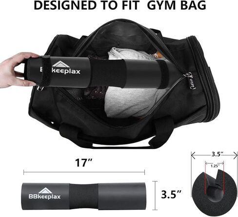 Barbell Pad Foam Squat Bar Pad Hip Thrust Pad with Safety Straps for Squats, Lunges and Weight Lifting Provides Cushion to Neck and Shoulders While Training, Barbell Cushion Pad for Standard & Olympic Bars in Saudi Arabia