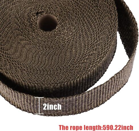 JUSTTOP 2 "x 50' شريط عازل للحرارة للعادم العالمي من التيتانيوم مع شريط قفل من الفولاذ المقاوم للصدأ للدراجات النارية والملحقات الخارجية لشريط العزل الحراري للسيارة in Kuwait