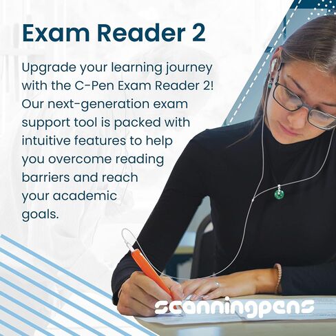 C Pen Text to Speech Exam Reader 2 - جهاز مسح النص إلى كلام OCR للاختبارات والقراءة ومحو الأمية | 10+ لغات | أداة مساعدة لعسر القراءة واختلافات التعلم للاختبارات | ويندوز وماك in Saudi Arabia