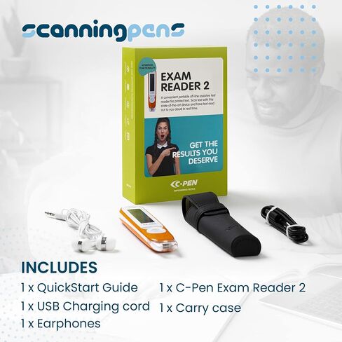 C Pen Text to Speech Exam Reader 2 - جهاز مسح النص إلى كلام OCR للاختبارات والقراءة ومحو الأمية | 10+ لغات | أداة مساعدة لعسر القراءة واختلافات التعلم للاختبارات | ويندوز وماك in Saudi Arabia