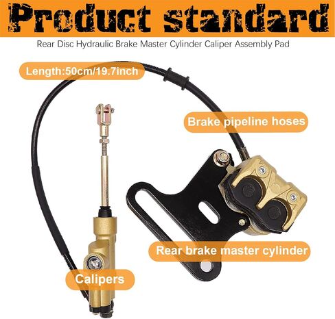 قرص الفرامل الخلفي الهيدروليكي الفرجار متوافق مع 70cc 90cc 110cc 125cc 140cc 150cc SSR Baja apollo Taotao Coolster Roketa SDG 107 Pitster Pro Atomik Sikk Chinese Pit Dirt Bike (12 مم) in Kuwait