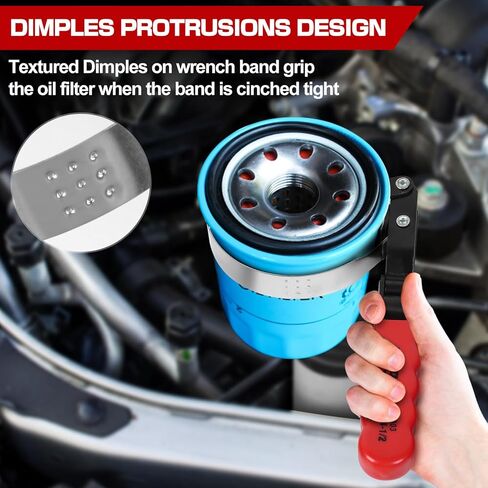 مجموعة مفاتيح ربط فلتر الزيت 5 قطع من LOZAGU، دوارة قياسية، 2-3/4 بوصة إلى 5-1/4 بوصة (68.85-133.35 مم)، كماشة فلتر زيت قابلة للتعديل 12 بوصة، أداة إزالة فلتر الزيت in Kuwait