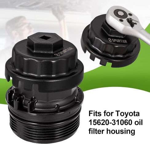 Spurtar Oil Filter Wrench for Toyota Oil Filter Tool Oil Filter Cap Wrench Removal Tool 64mm for Lexus, Camry, 4 Runner, Tundra 2.5-5.7L Engine in Saudi Arabia