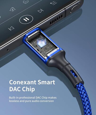 JSAUX USB C إلى 3.5 ملم كابل صوت Aux 6.6 قدم، USB من النوع C إلى 3.5 ملم سلك سيارة ستيريو متوافق مع Samsung Galaxy S20 Note 20 Ultra Note 10 Plus، iPad Pro، Pixel 5 4 3 2 XL والمزيد - أزرق in Saudi Arabia