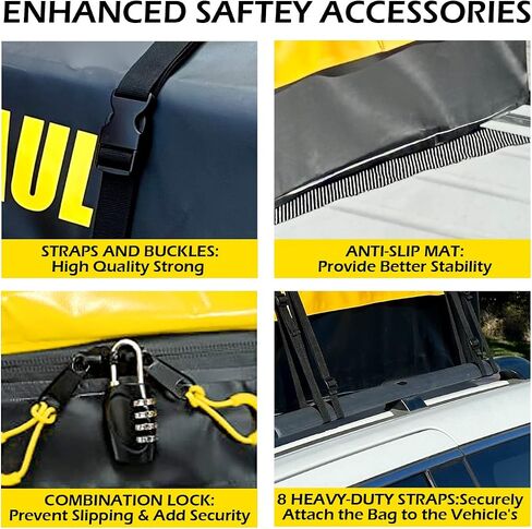 حقيبة شحن عالمية على سطح السيارة من MaxxHaul 50719 لجميع المركبات مع أو بدون حامل، 15 قدم مكعب، مقاومة للماء in Saudi Arabia