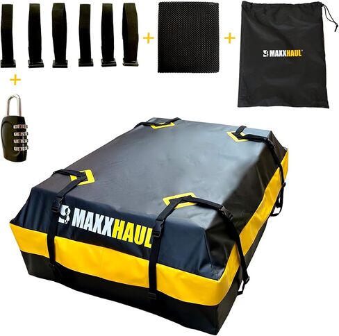 حقيبة شحن عالمية على سطح السيارة من MaxxHaul 50719 لجميع المركبات مع أو بدون حامل، 15 قدم مكعب، مقاومة للماء in Saudi Arabia