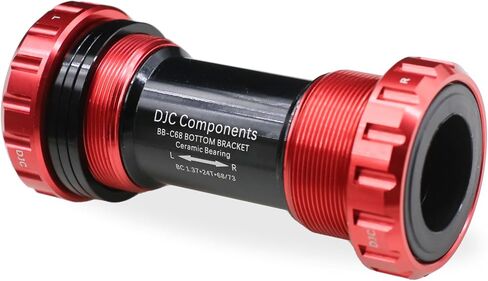 دعامة سفلية تحمل السيراميك للدراجة DJC BSA 68-73 مم عمود إنجليزي BB 24 مم، مناسب لدراجة الطريق MTB جوفاء Deore XT SLX R7000 R8000 4700 5800 6800 IXF Prowheel (سيراميك 24-24 مم أحمر) in Kuwait
