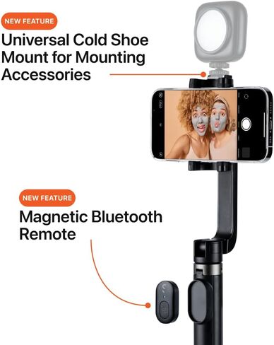 شيفت كام | TravelPod Selfie، حامل ثلاثي متنقل مناسب للسفر وعصا سيلفي مع حامل حذاء بارد عالمي لملحقات التثبيت in Kuwait