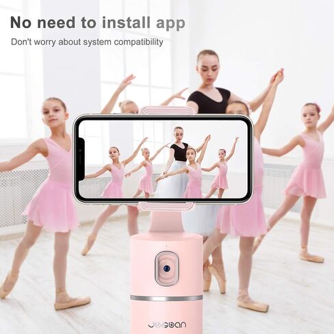 حامل ثلاثي لتتبع الوجه تلقائيًا، حامل كاميرا هاتف يدور 360 درجة مع ضوء حلقة سيلفي، بدون تطبيق، حامل تصوير ذكي يعمل بالبطارية لمدونة الفيديو المباشرة (أسود) in Saudi Arabia