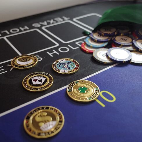 Poker Guard, Weights for Poker, Poker Gifts for Men, Poker Card Protector, Poker Accessories, Poker Chips with Plastic Case (Pocket Aces) in Kuwait