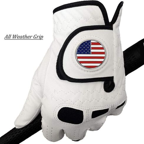 Amy Sport Golf Gloves Men Left Hand Right Handed Golfer 3 Pack with Ball Marker Soft Leather Weathersof Grip Mens Glove Size S M ML L XL XXL 3XL in Kuwait
