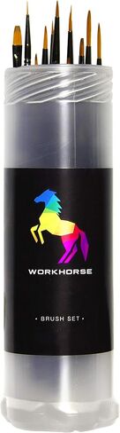 مجموعة فرش رسم للتفاصيل الدقيقة ذات قبضة مريحة مكونة من 12 قطعة من Workhorse in Kuwait