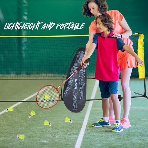 Portable Badminton Set for Backyard Lawn Beach, 1 Pc Adjustable 14 ft Badminton Net 4 Pcs Badminton Rackets 12 Pcs Nylon Shuttlecocks 4 Pcs Replacement Grip Tapes 1 Pc Bag in Saudi Arabia