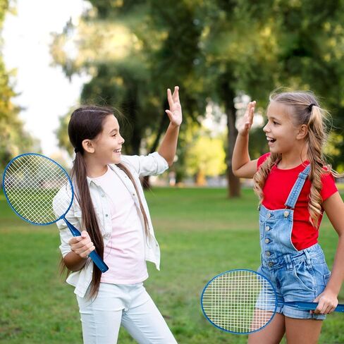 High Bounce 3 in1 Outdoor Games Combo Set for Kids, with Badminton Rackets Set, Toss and Catch Ball Set, Sliding Zoom Ball Game, Mesh Bag, Birdies, and Tennis Ball Included in Kuwait