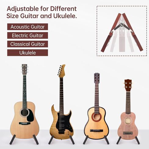 WINGO Wood Guitar Stand, Folding A-frame Wooden Floor Stand for Acoustic Electric Classical Guitars with Non-slip Rubber, Fully Assembled. in Kuwait