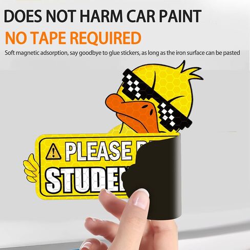SuperKaKa 3 Pack Set Cute Duck Car Magnets,New Driver Magnet for Car,Bumper Student Driver Reflective Sign for Most Cars in Kuwait