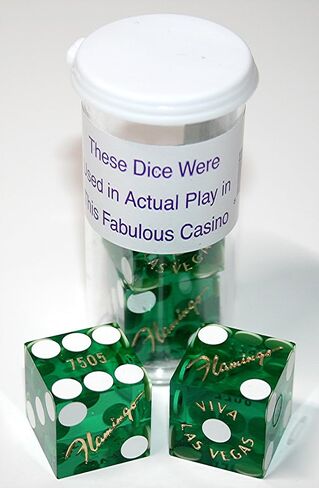 Cyber-Deals Wide Selection of 19mm Craps Dice - Authentic Las Vegas Casino Table-Played (Flamingo (Green Polished)) in Saudi Arabia