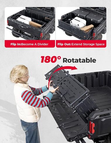 KEMIMOTO UTV Bed Extender, Compatible with Can-Am Defender & Defender MAX, Heavy Duty Openable 180° Flip Tailgate Extender Cargo Storage in Saudi Arabia