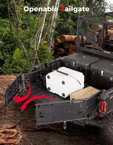 KEMIMOTO UTV Bed Extender, Compatible with Can-Am Defender & Defender MAX, Heavy Duty Openable 180° Flip Tailgate Extender Cargo Storage in Saudi Arabia