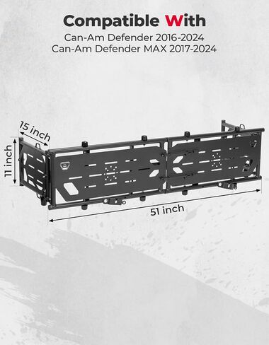 KEMIMOTO UTV Bed Extender, Compatible with Can-Am Defender & Defender MAX, Heavy Duty Openable 180° Flip Tailgate Extender Cargo Storage in Saudi Arabia