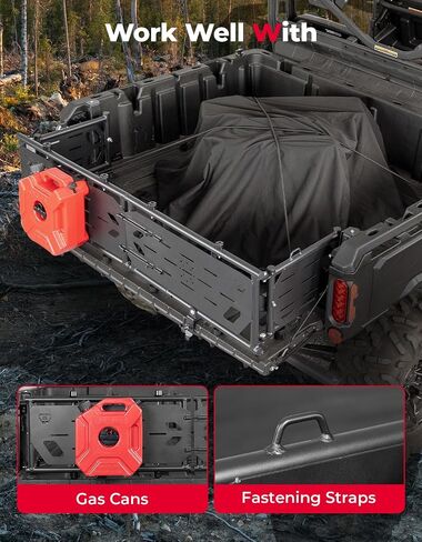 KEMIMOTO UTV Bed Extender, Compatible with Can-Am Defender & Defender MAX, Heavy Duty Openable 180° Flip Tailgate Extender Cargo Storage in Saudi Arabia
