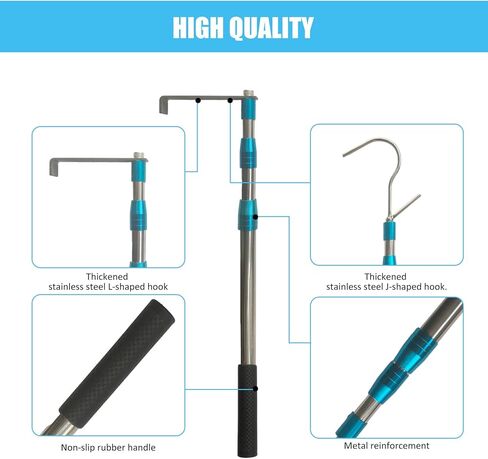Truck Cargo Grabber, 6 FT Reach Tool for Pickup Truck Bed, Reach Retriever Tool, Heavy Duty Truck Accessories with Two Hooks in Saudi Arabia