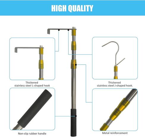 Truck Cargo Grabber, 6 FT Reach Tool for Pickup Truck Bed, Reach Retriever Tool, Heavy Duty Truck Accessories with Two Hooks in Saudi Arabia