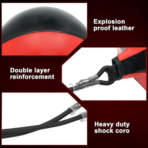JUOIFIP Double End Punching Bag Ball, Double End Speed Bag Boxing Bag with Pump and 2pcs Ring Locking, Punching Equipment Perfect for Reaction, Agility, and Hand Eye Coordination Training in Saudi Arabia