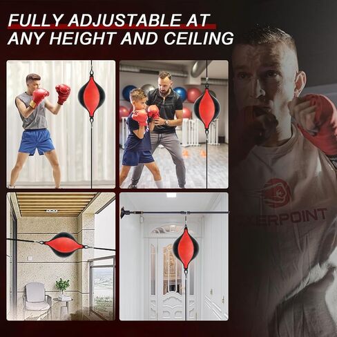 JUOIFIP Double End Punching Bag Ball, Double End Speed Bag Boxing Bag with Pump and 2pcs Ring Locking, Punching Equipment Perfect for Reaction, Agility, and Hand Eye Coordination Training in Saudi Arabia