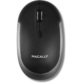 Macally Wireless Bluetooth Mouse for Mac, MacBook Pro/Air, iPad, and PC - Quiet Click and Comfortable Wireless Mouse - Compatible Wireless Apple Mouse - White Laptop Mouse Bluetooth