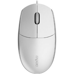 Rapoo Silent Wired Mouse, 1000 DPI 5ft Cord Quiet Button Optical Computer Mouse, Left Right Hand Use, for Laptop Chromebook Mac Notebook, Matte Black