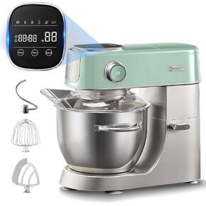 خلاط كهربائي HAUSWIRT 5.3QT، جهاز مطبخ قديم مع LED، 11 سرعة، خلاط 3 في 1 مع مخفق بيض من الفولاذ المقاوم للصدأ، وخطاف عجين، ومضرب مسطح، أخضر