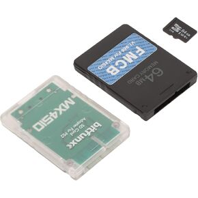 MX4SIO SIO2SD TF Card Adapter with 64G TF Card, for PS2 Game Console FMCB Card Memory Expansion Adapter Suitable for OPL 1.2.0 Fat Consoles