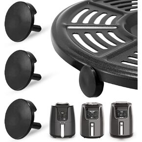 Air Fryer Rubber Bumpers for Ninja, 3 Pieces Replacement Reusable Heat Resistant Food Grade Silicone Air Fryer Rubber Feet Tabs Tips Parts Accessories for Ninja Air Fryer Grill Pan Plate Crisper Plate