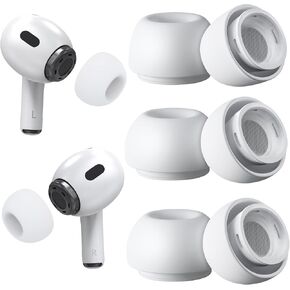 3 Pairs Replacement Ear Tips for AirPods Pro 2nd/1st Generation with Cleaner kit,Noise Reduction Holewith & Built-in dust Guard Screen, Silicone Ear Tips for USB-C Charging Case (S/M/L)