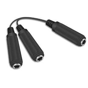 Duttek Guitar Y Cable, 6.35mm 1/4 inch Mono TS Female to 2x6.35mm 1/4 Inch Mono TS Female Y Splitter Cable 20cm/8inch (635F-2FMTS)